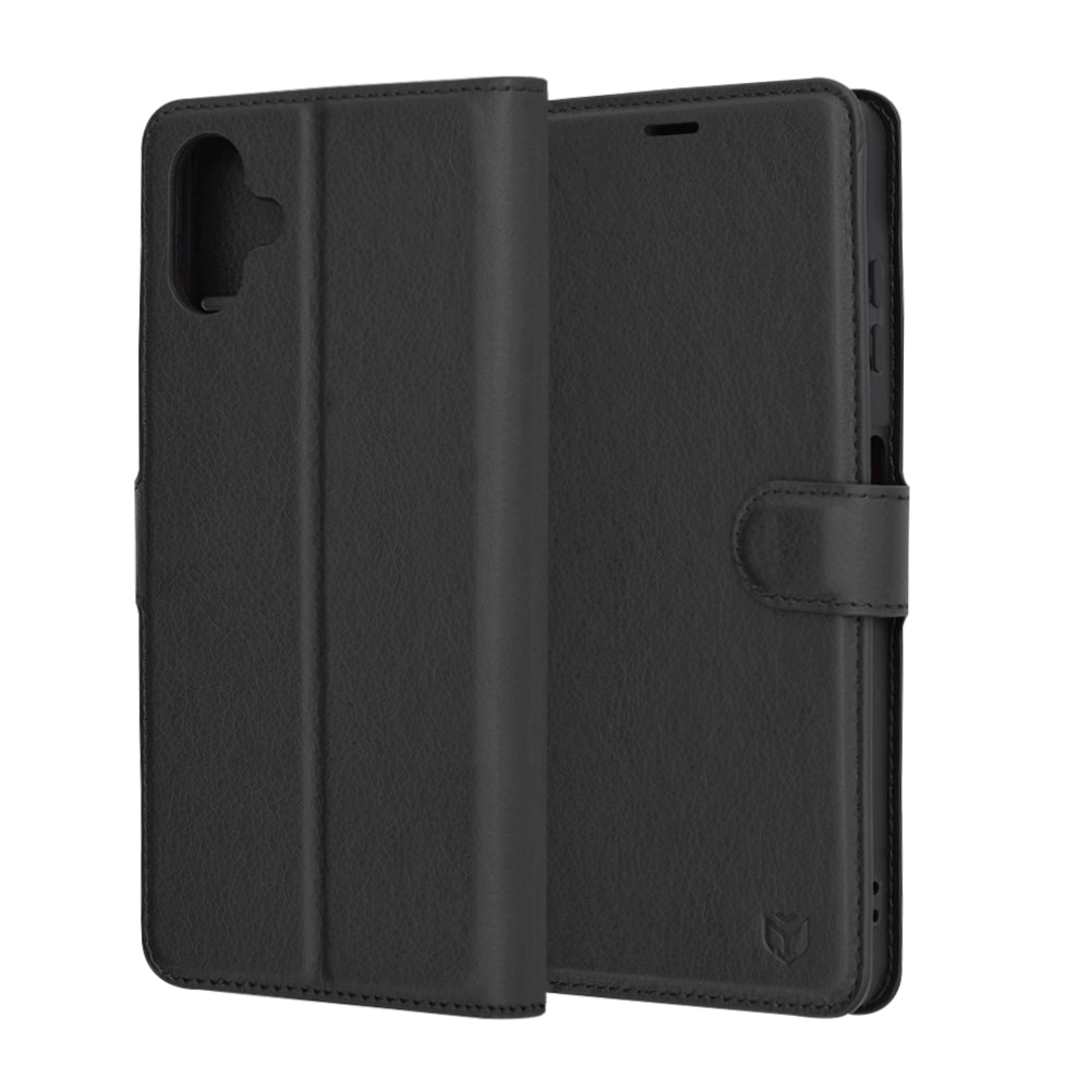Custodia per Samsung Galaxy A06 A065, Techsuit, Leather Folio, Nera