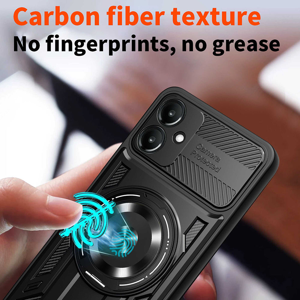 Custodia per Samsung Galaxy A06 A065, Techsuit, RuggedCam, Nera