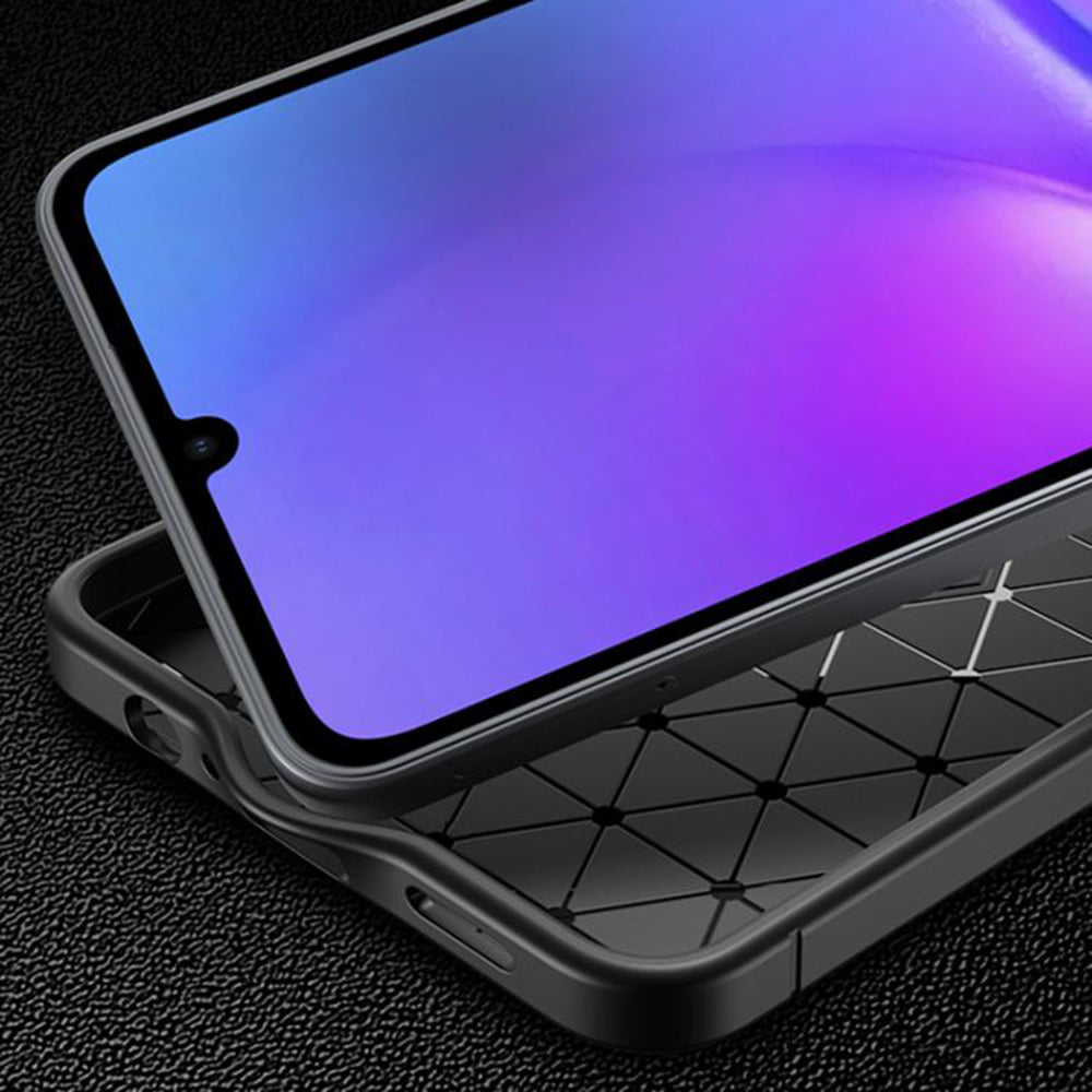 Custodia per Samsung Galaxy A07 4G A075, Techsuit, CarbonFiber, Nera