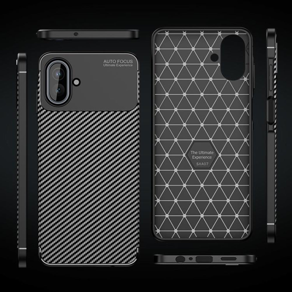 Custodia per Samsung Galaxy A07 4G A075, Techsuit, CarbonFiber, Nera