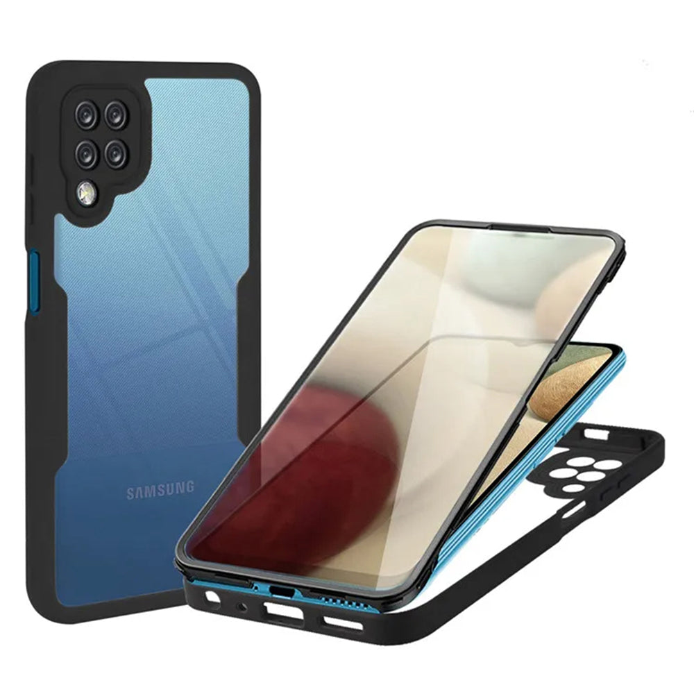 Custodia per Samsung Galaxy A12 A125, Techsuit, ColorVerse 360, Nera