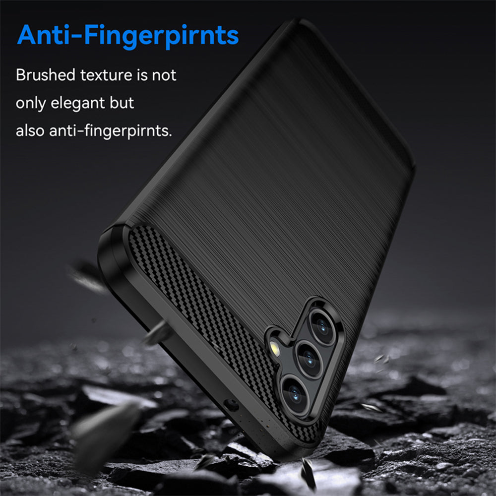 Custodia per Samsung Galaxy A14 A145 / A14 5G A146, Techsuit, Carbonio, Nera