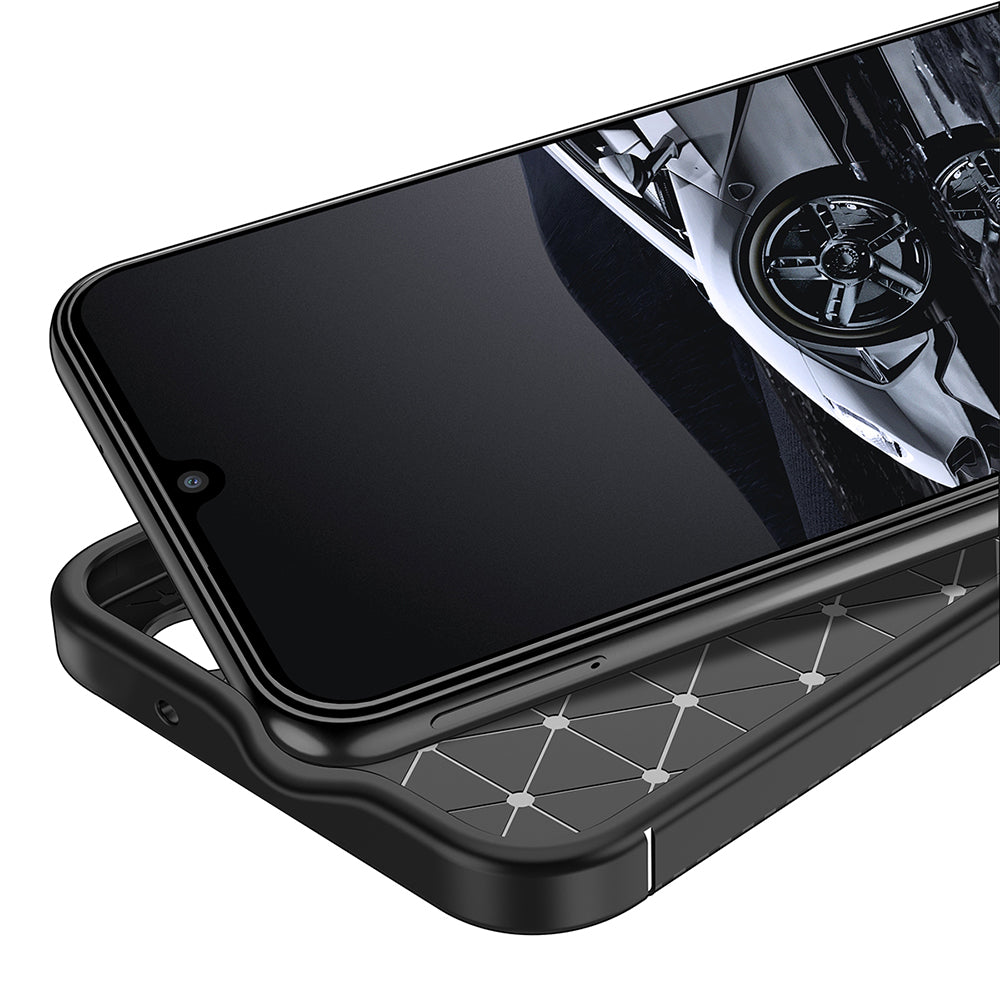 Custodia per Samsung Galaxy A14 A145 / A14 5G A146, Techsuit, CarbonFiber, Nera
