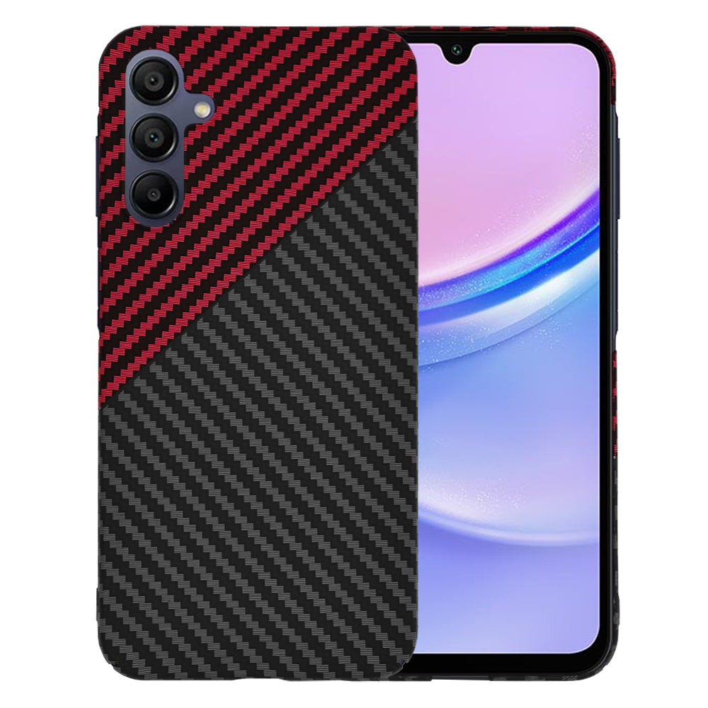 Custodia per Samsung Galaxy A15 5G A156 / A15 A155, Techsuit, Carbonite FiberShell, Nero Rosso