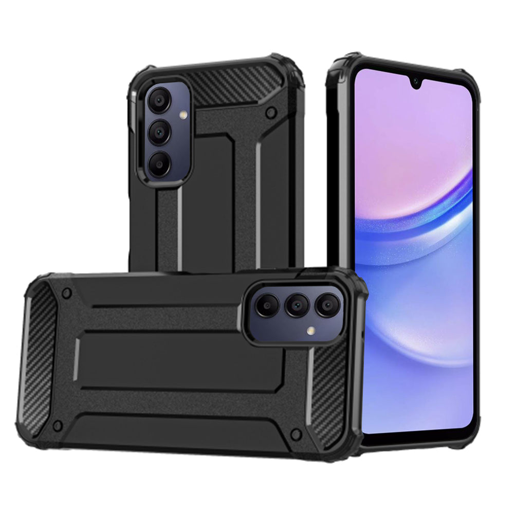 Custodia per Samsung Galaxy A15 5G A156 / A15 A155, Techsuit, Hybrid Armor, Nera