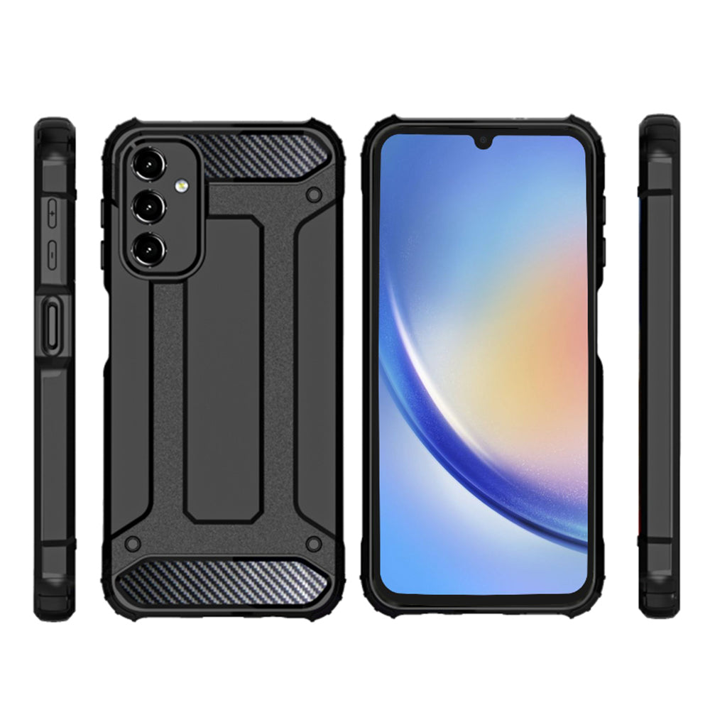 Custodia per Samsung Galaxy A15 5G A156 / A15 A155, Techsuit, Hybrid Armor, Nera