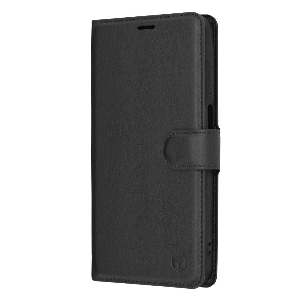 Custodia per Samsung Galaxy A15 5G A156 / A15 A155, Techsuit, Leather Folio, Nera