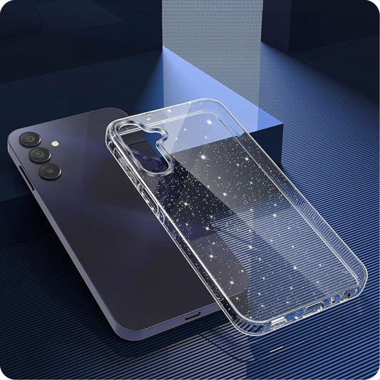 Custodia per Samsung Galaxy A15 5G A156 / A15 A155, Techsuit, SparkleSkin, Trasparente