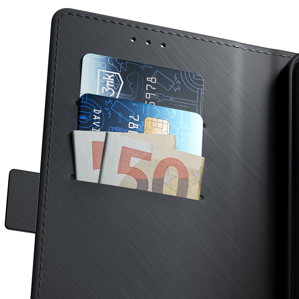 Custodia per Samsung Galaxy A17 4G / A17 5G, 3MK, Wallet, Nera
