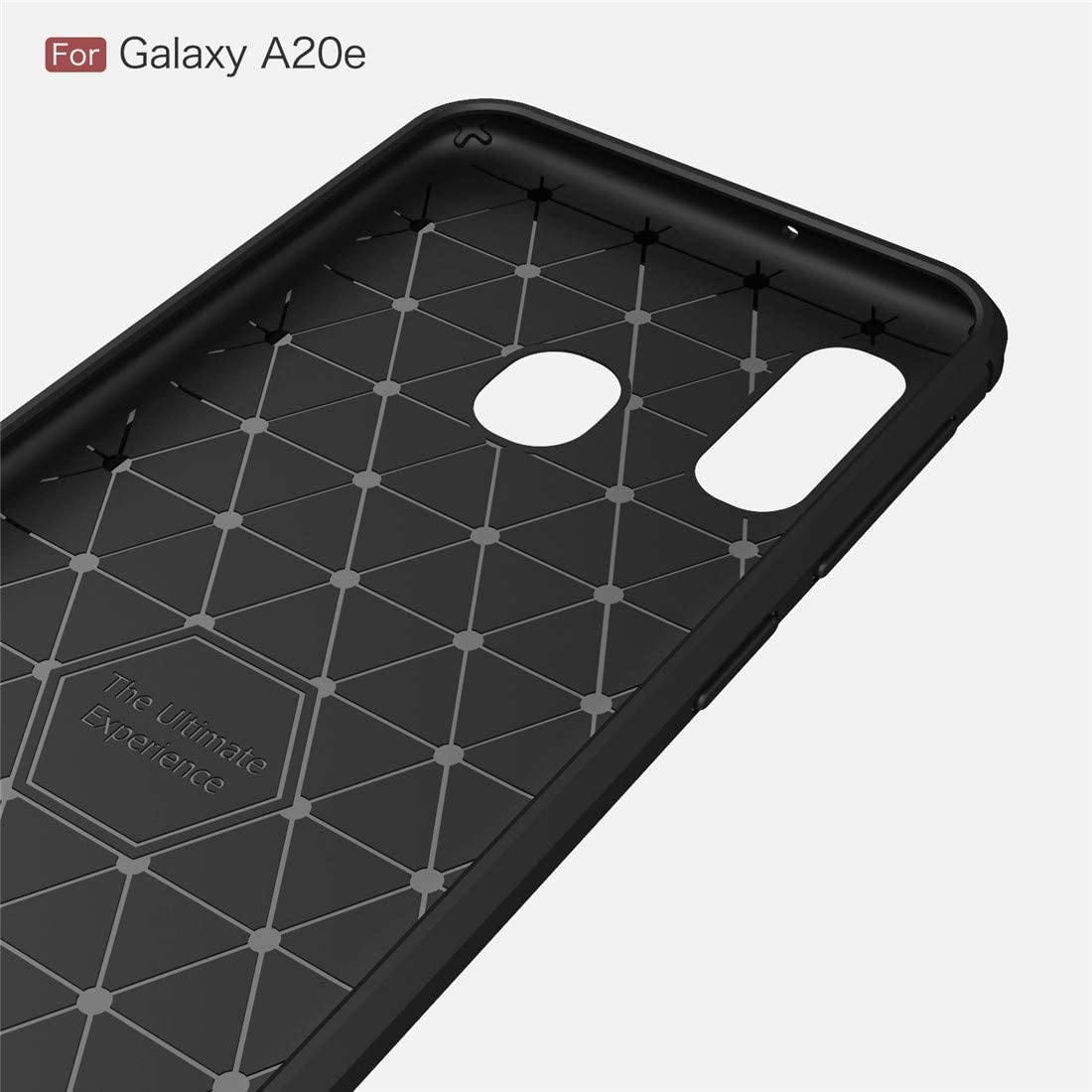 Custodia per Samsung Galaxy A20e A202, Techsuit, Carbonio, Nera