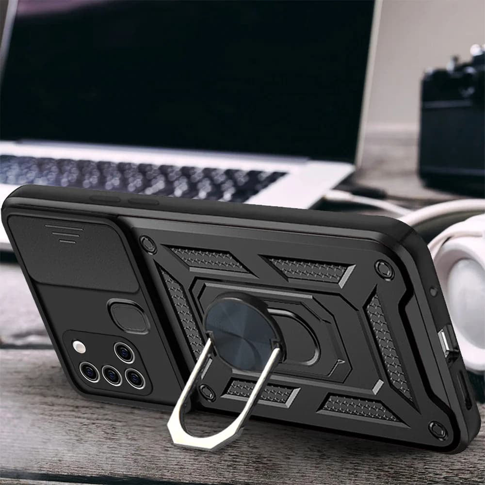 Custodia per Samsung Galaxy A21s A217, Techsuit, CamShield, Nera