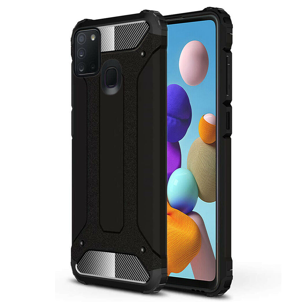 Custodia per Samsung Galaxy A21s A217, Techsuit, Hybrid Armor, Nera