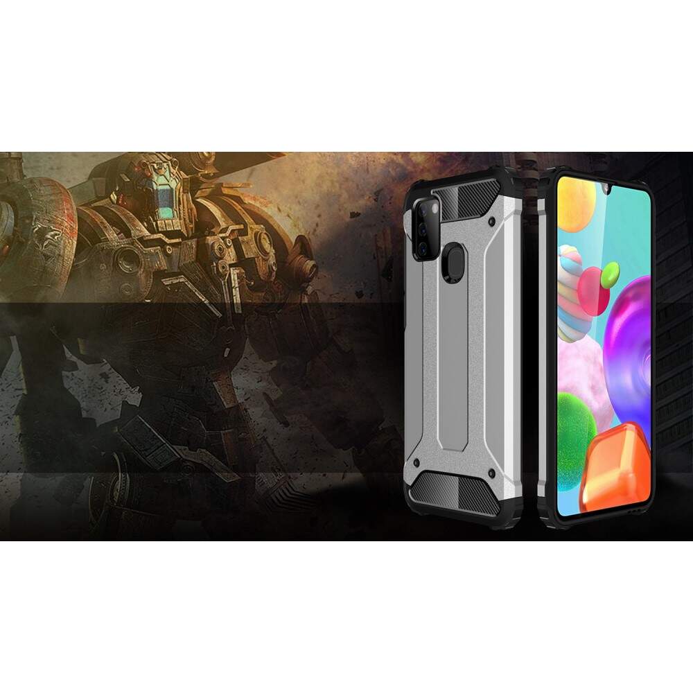 Custodia per Samsung Galaxy A21s A217, Techsuit, Hybrid Armor, Nera