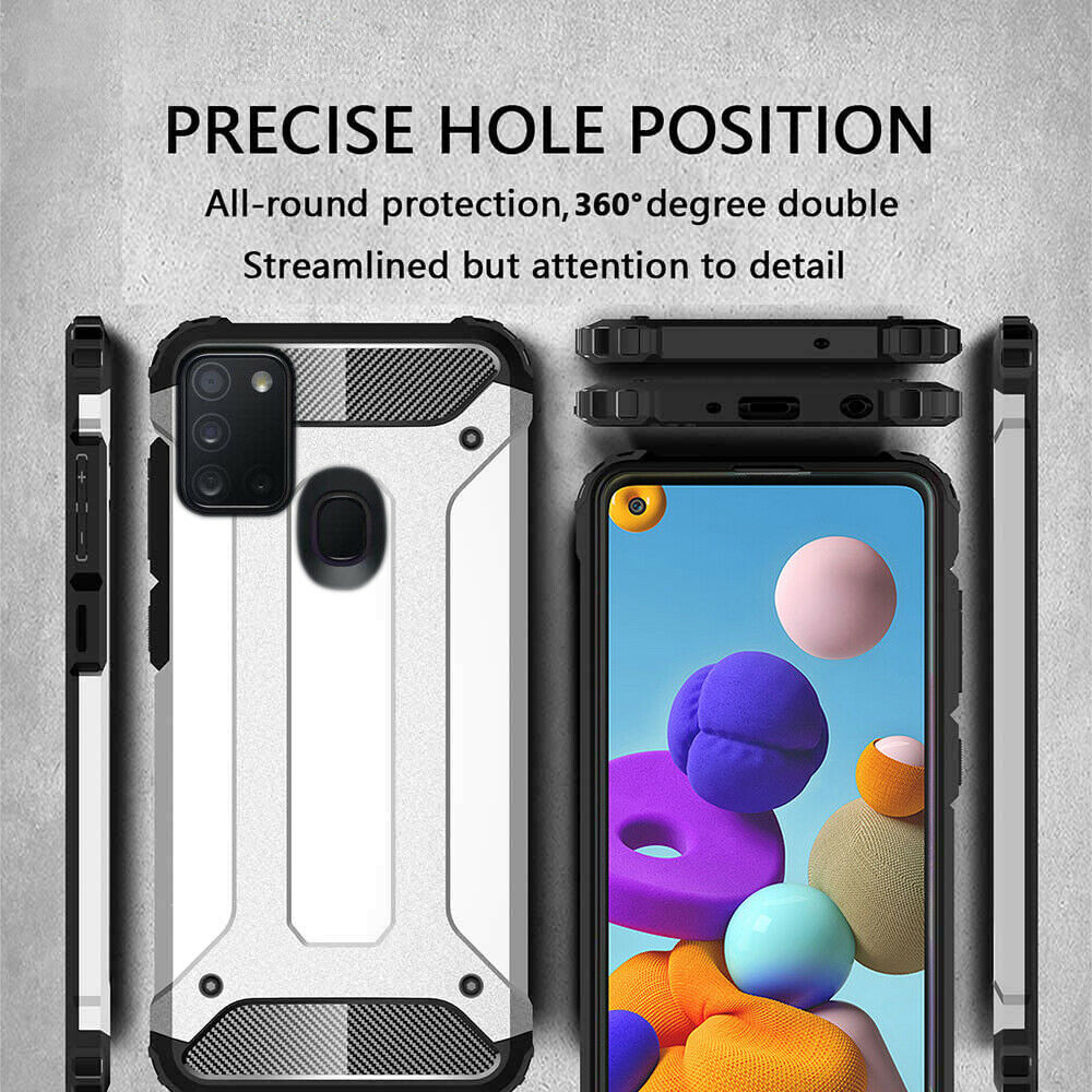 Custodia per Samsung Galaxy A21s A217, Techsuit, Hybrid Armor, Nera