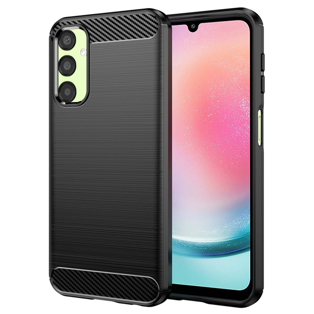 Custodia per Samsung Galaxy A24 4G A245, Techsuit, Carbonio, Nera