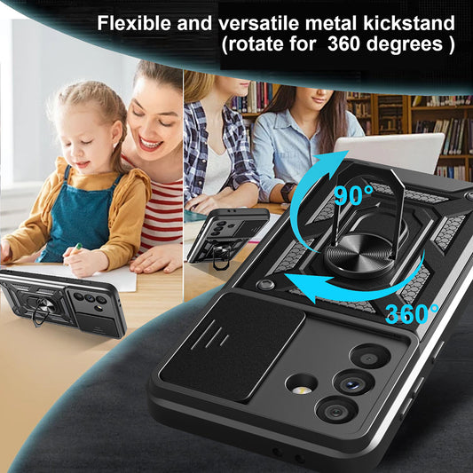 Custodia per Samsung Galaxy A26 A266, Techsuit, CamShield, Nera