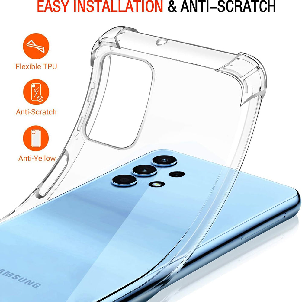 Custodia per Samsung Galaxy A32 A325, Techsuit, Shockproof Clear, Trasparente