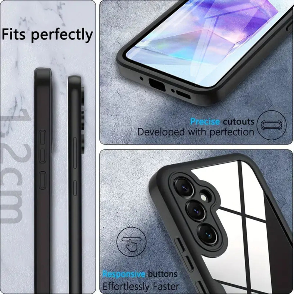 Custodia per Samsung Galaxy A35 5G A356, Techsuit, ColorVerse 360, Nera