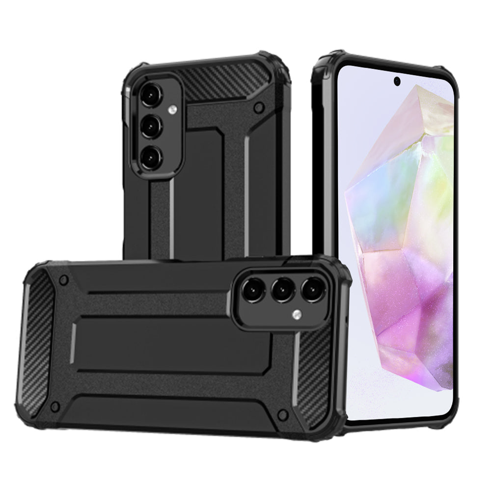 Custodia per Samsung Galaxy A35 5G A356, Techsuit, Hybrid Armor, Nera