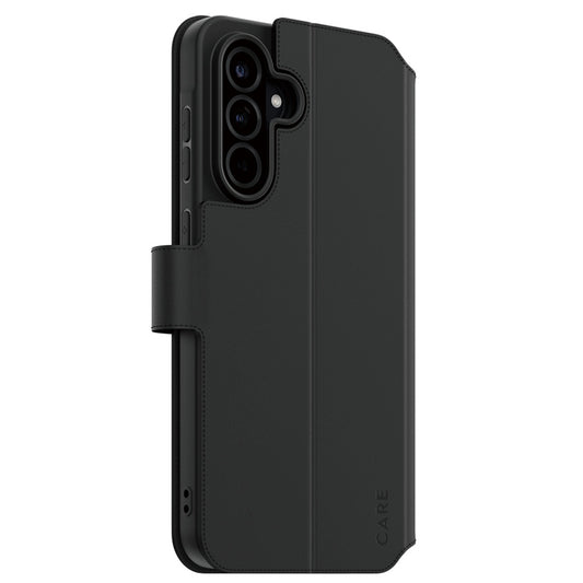 Custodia per Samsung Galaxy A36 A366, PanzerGlass, Care Feature Kickstand Wallet, Nera