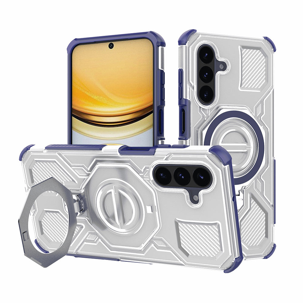 Custodia per Samsung Galaxy A37 5G, Techsuit, Carbon Shield Pro, Blu