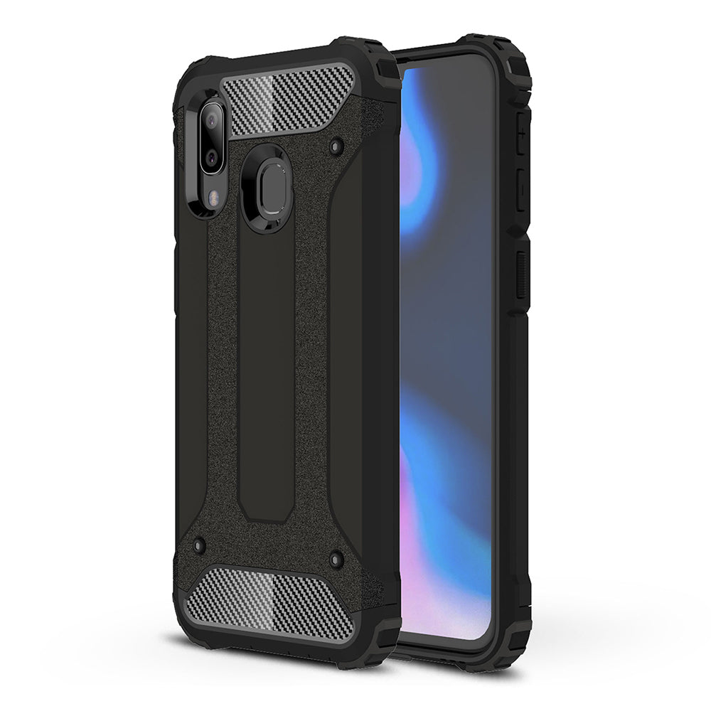 Custodia per Samsung Galaxy A40 A405, Techsuit, Hybrid Armor, Nera