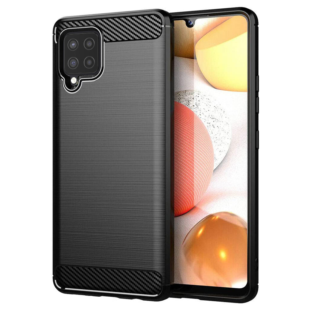 Custodia per Samsung Galaxy A42 5G A426, Techsuit, Carbonio, Nera