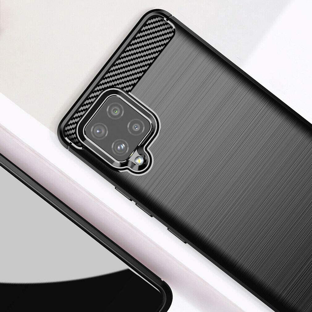 Custodia per Samsung Galaxy A42 5G A426, Techsuit, Carbonio, Nera