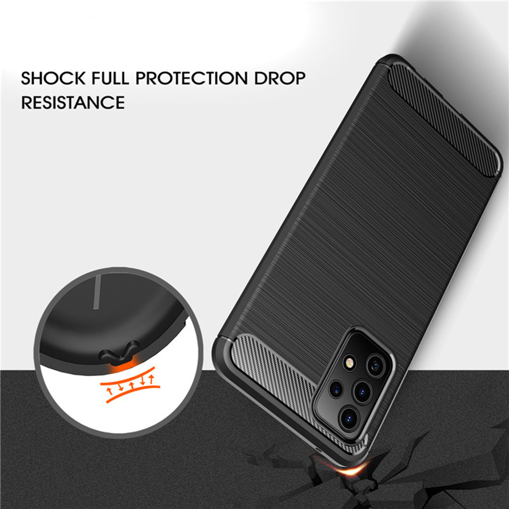Custodia per Samsung Galaxy A52s 5G A528 / A52 5G A526 / A52 A525, Techsuit, Carbonio, Nera
