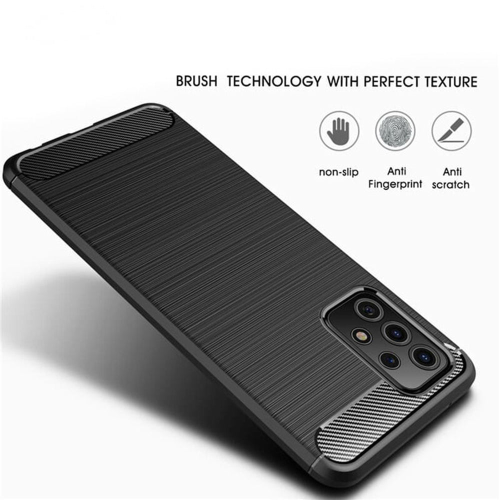 Custodia per Samsung Galaxy A53 5G A536, Techsuit, Carbonio, Nera