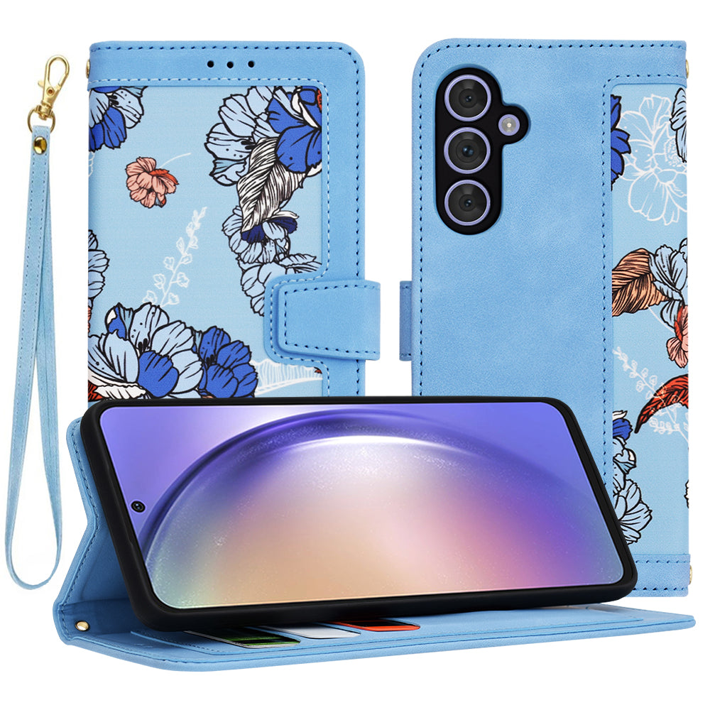 Custodia per Samsung Galaxy A54 A546, Techsuit, FlipCraft, Blu