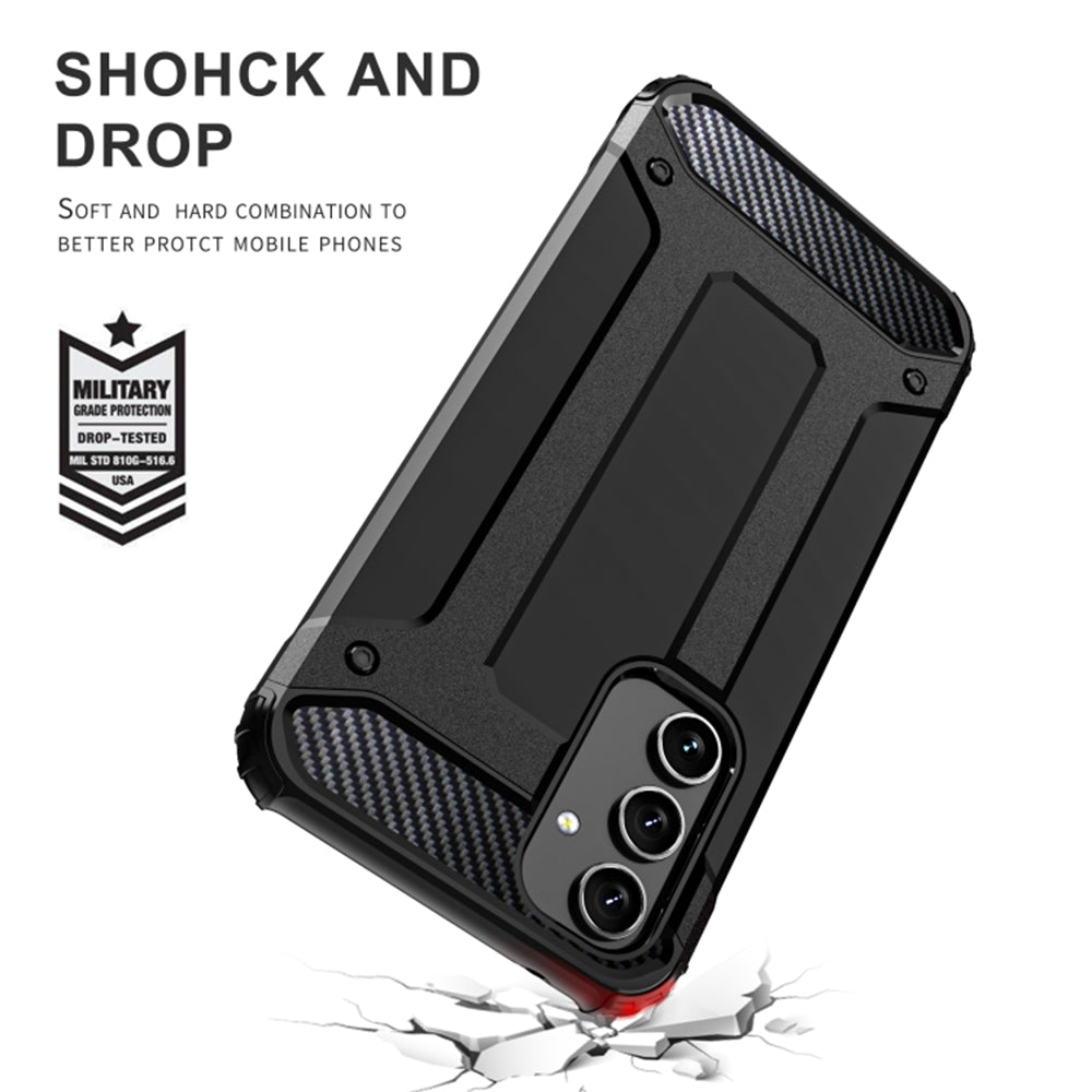 Custodia per Samsung Galaxy A54 A546, Techsuit, Hybrid Armor, Nera