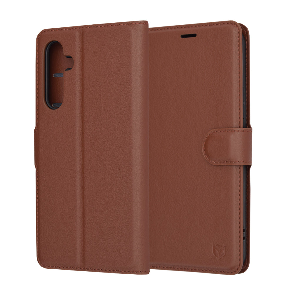 Custodia per Samsung Galaxy A54 A546, Techsuit, Leather Folio, Marrone