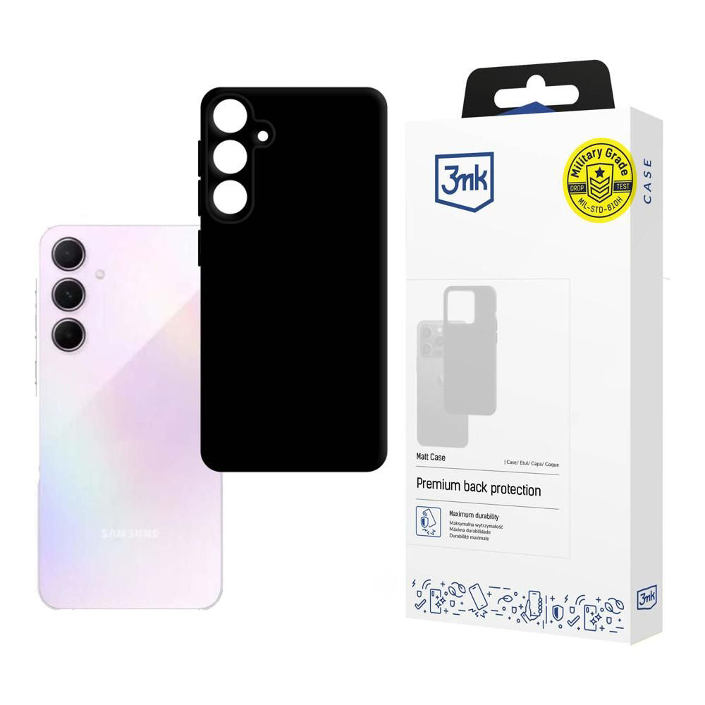 Custodia per Samsung Galaxy A55 5G A556, 3MK, Nera Opaca