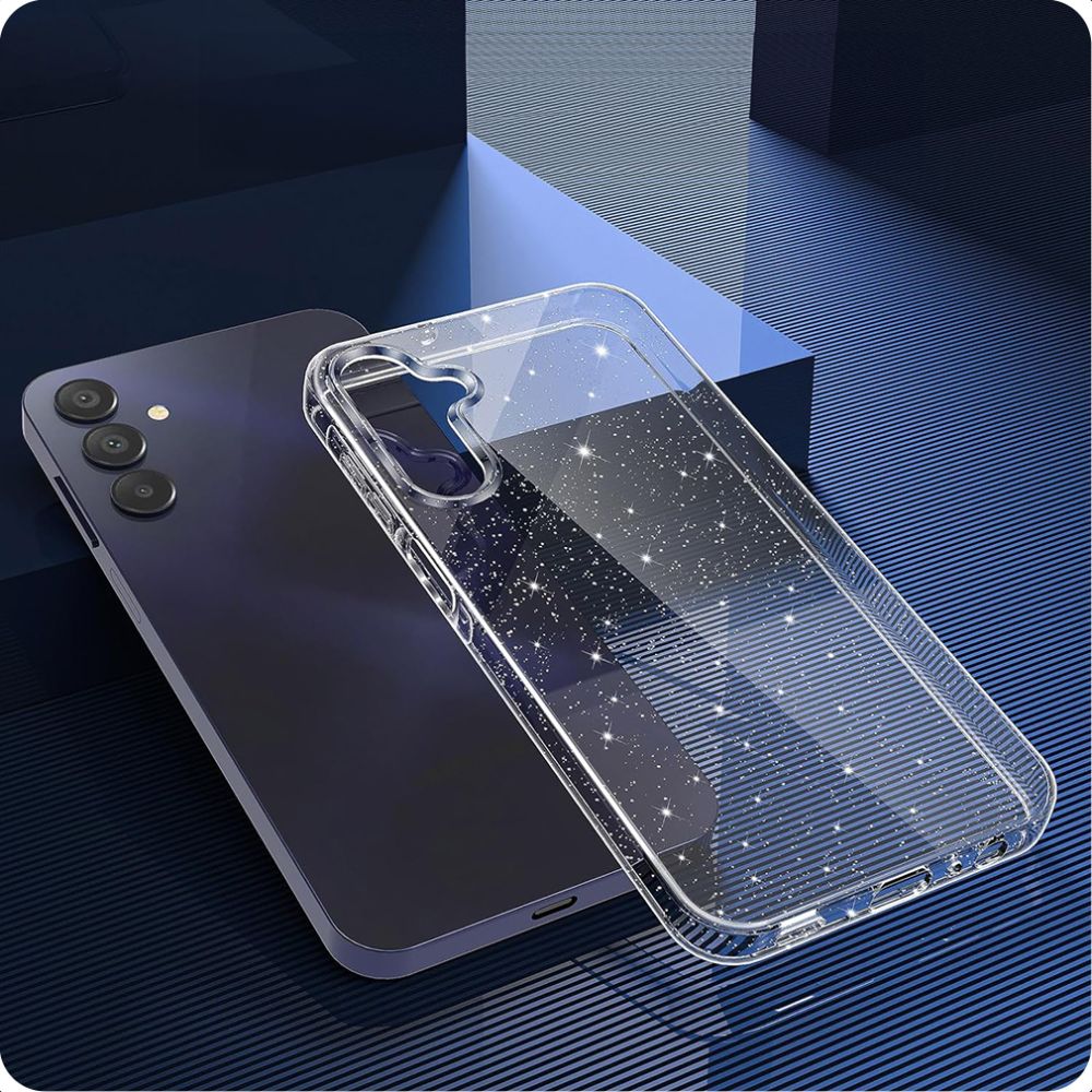 Custodia per Samsung Galaxy A55 5G A556, Techsuit, SparkleSkin, Trasparente