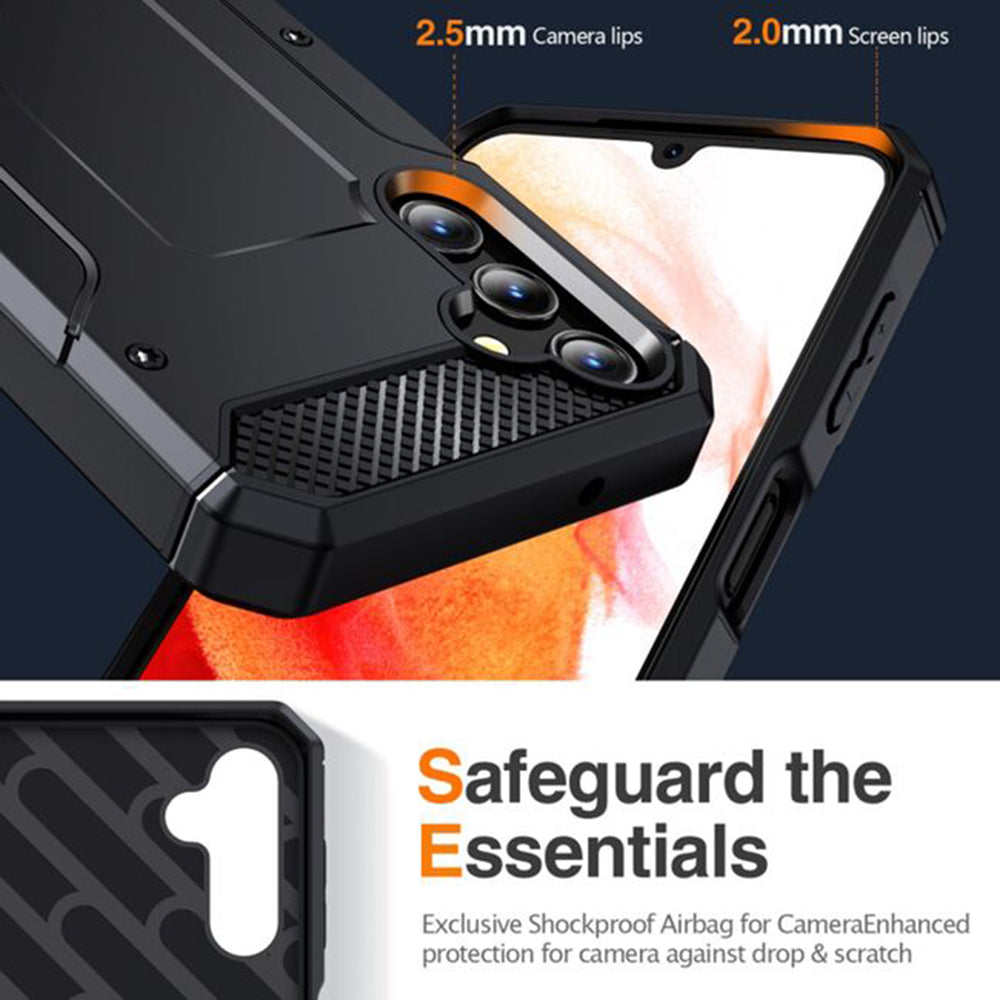 Custodia per Samsung Galaxy A56 A566, Techsuit, Hybrid Armor, Nera