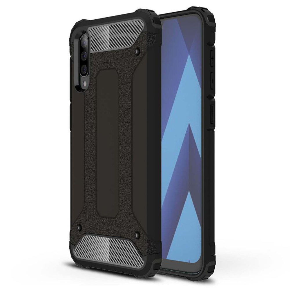 Custodia per Samsung Galaxy A70s A707 / A70 A705, Techsuit, Hybrid Armor, Nera