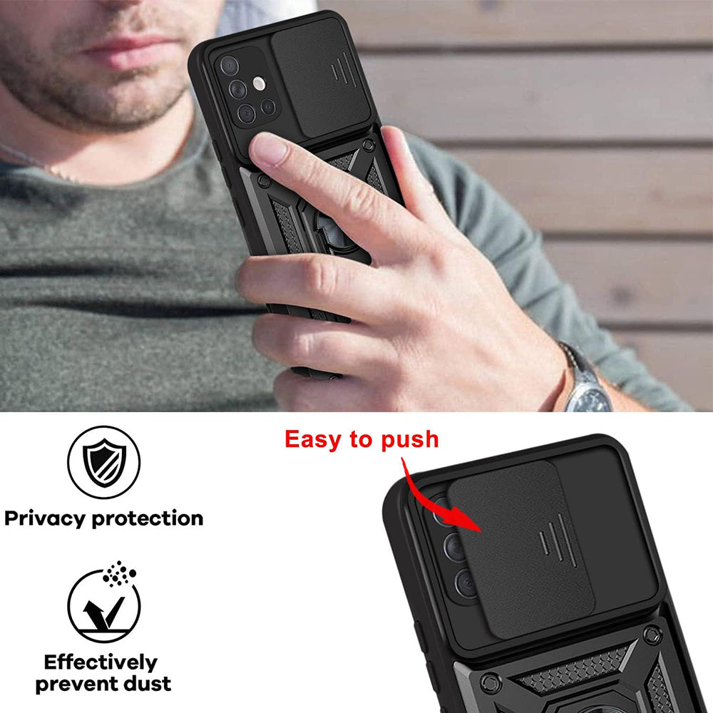 Custodia per Samsung Galaxy A71 A715, Techsuit, CamShield, Nera