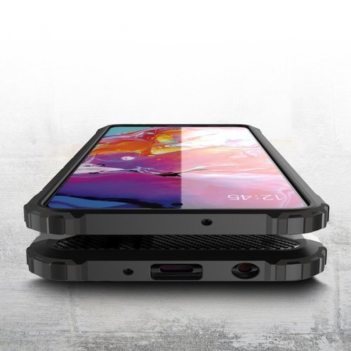 Custodia per Samsung Galaxy A71 A715, Techsuit, Hybrid Armor, Nera
