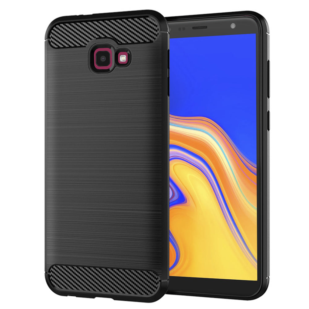 Custodia per Samsung Galaxy J4 Plus (2018) J415, Techsuit, Carbonio, Nera