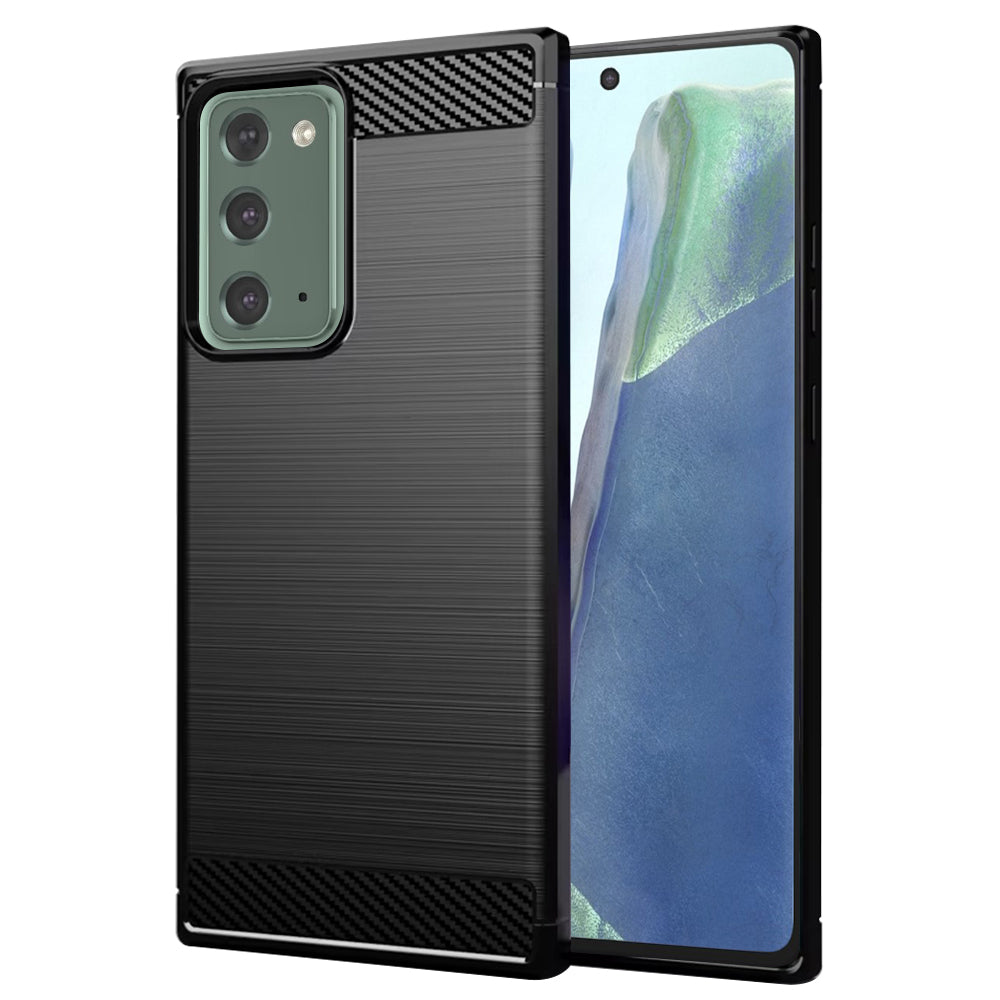 Custodia per Samsung Galaxy Note 20 5G N981 / Note 20 N980, Techsuit, Carbonio, Nera