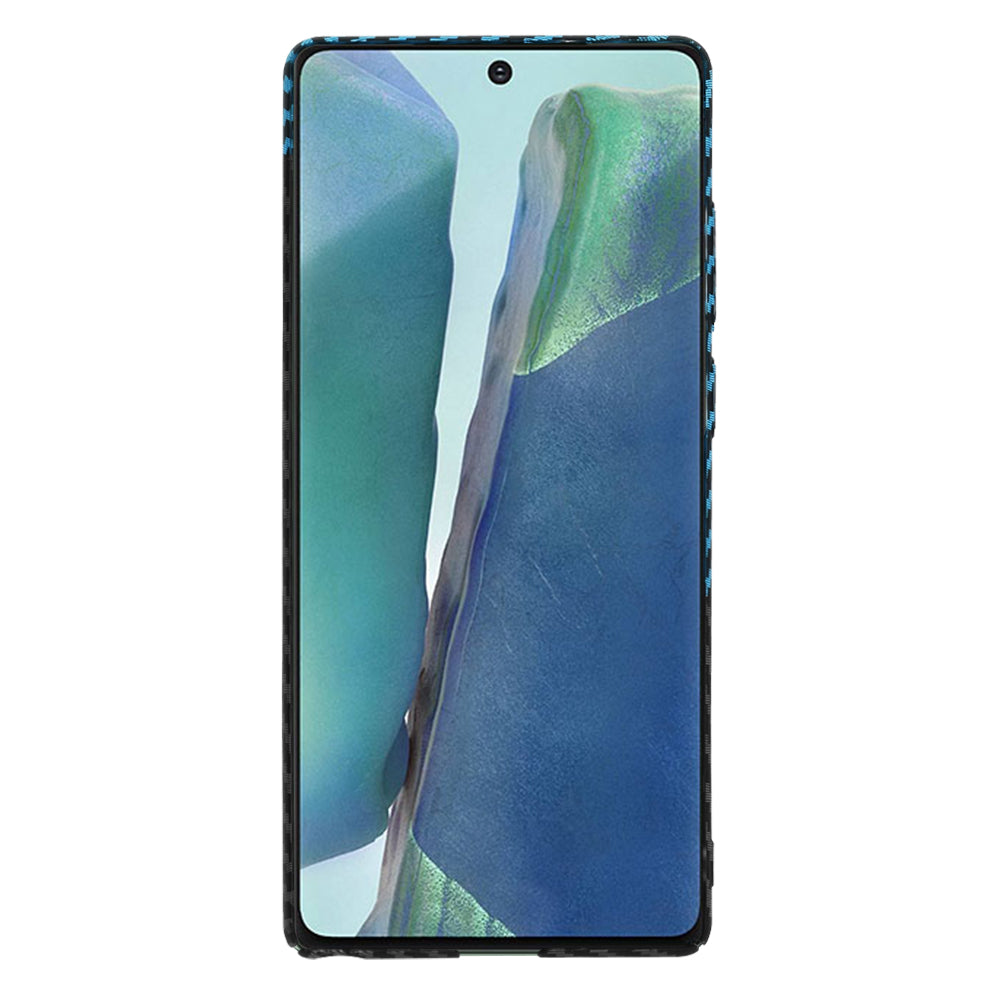 Custodia per Samsung Galaxy Note 20 5G N981 / Note 20 N980, Techsuit, Carbonite FiberShell, Nero Bleu