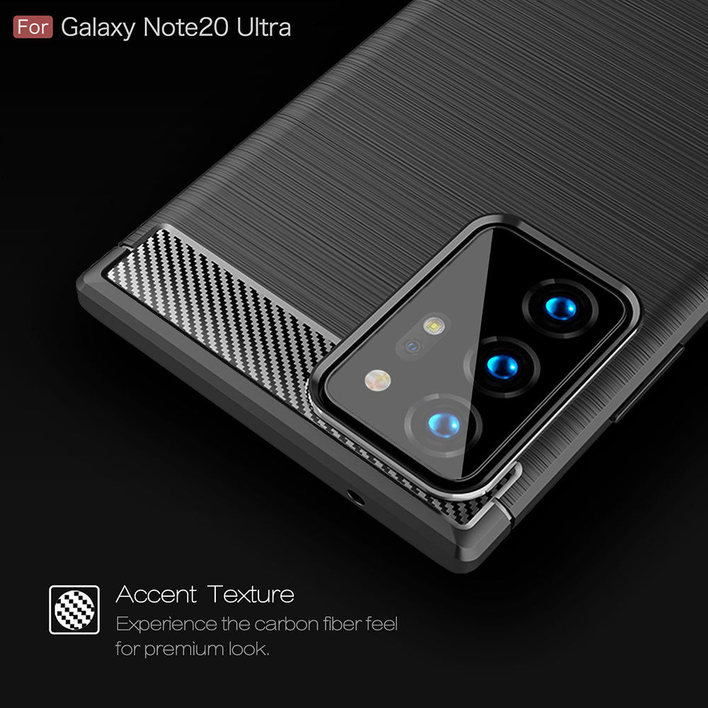 Custodia per Samsung Galaxy Note 20 Ultra 5G N986 / Note 20 Ultra N985, Techsuit, Carbonio, Nera