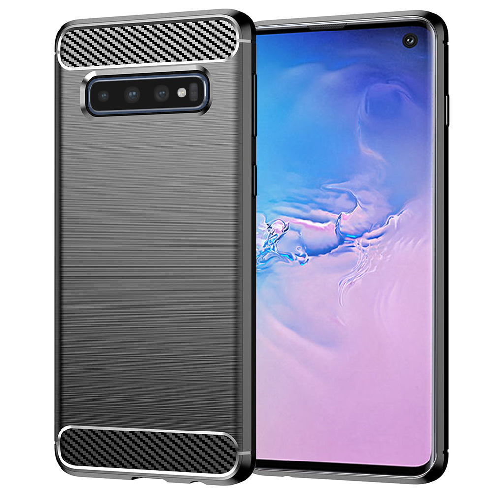 Custodia per Samsung Galaxy S10 G973, Techsuit, Carbonio, Nera