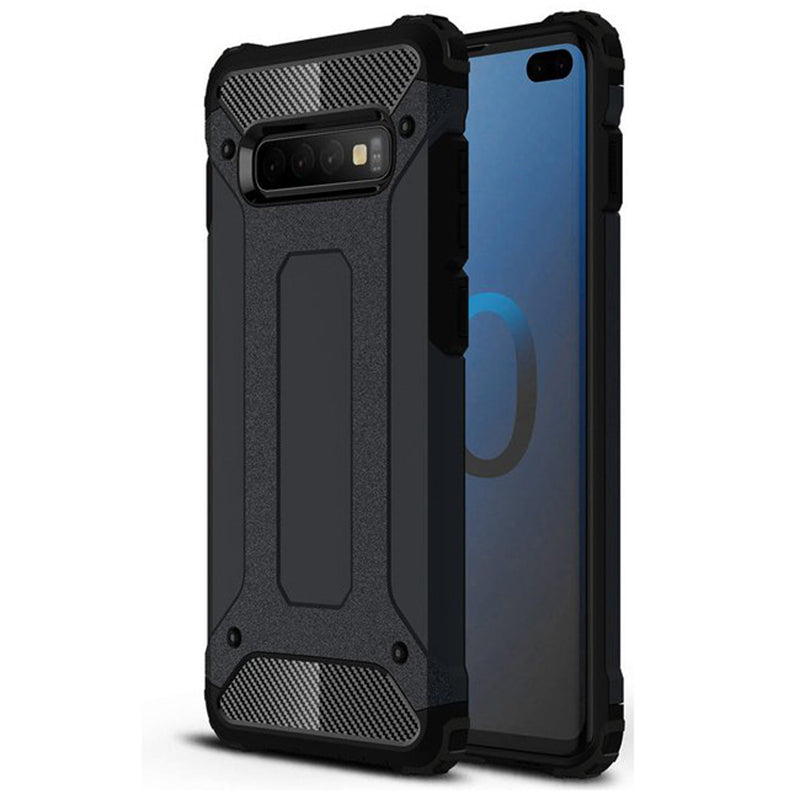 Custodia per Samsung Galaxy S10 G973, Techsuit, Hybrid Armor, Nera
