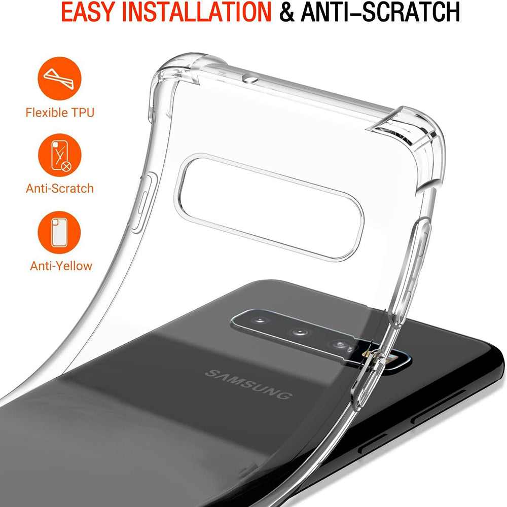 Custodia per Samsung Galaxy S10 G973, Techsuit, Shockproof Clear, Trasparente