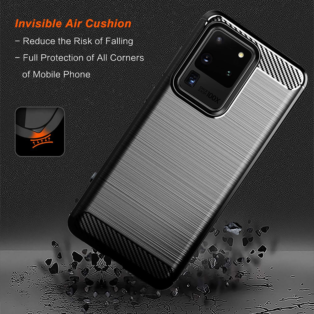 Custodia per Samsung Galaxy S20 Ultra 5G G988 / S20 Ultra G988, Techsuit, Carbonio, Nera
