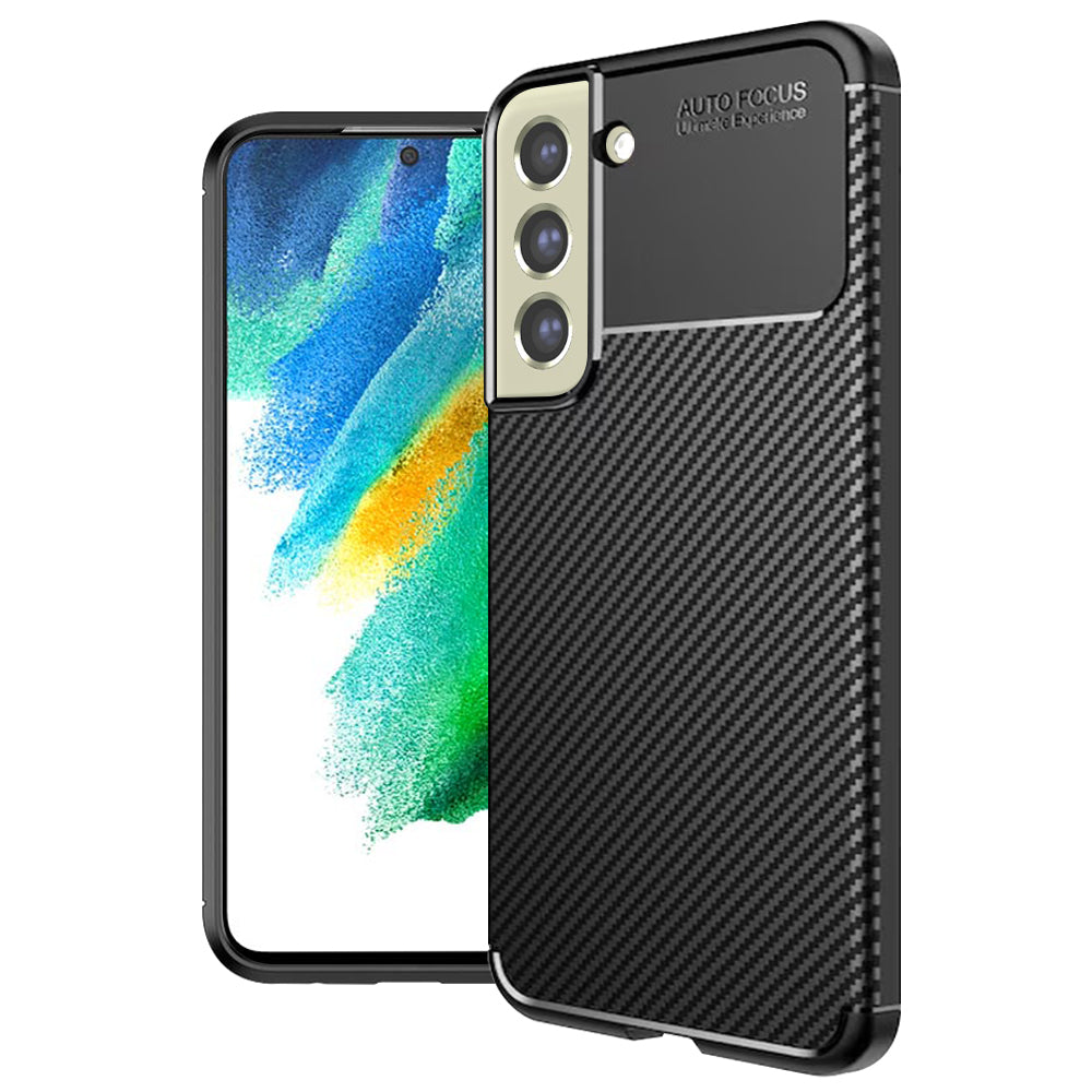 Custodia per Samsung Galaxy S21 FE 5G G990, Techsuit, CarbonFiber, Nera