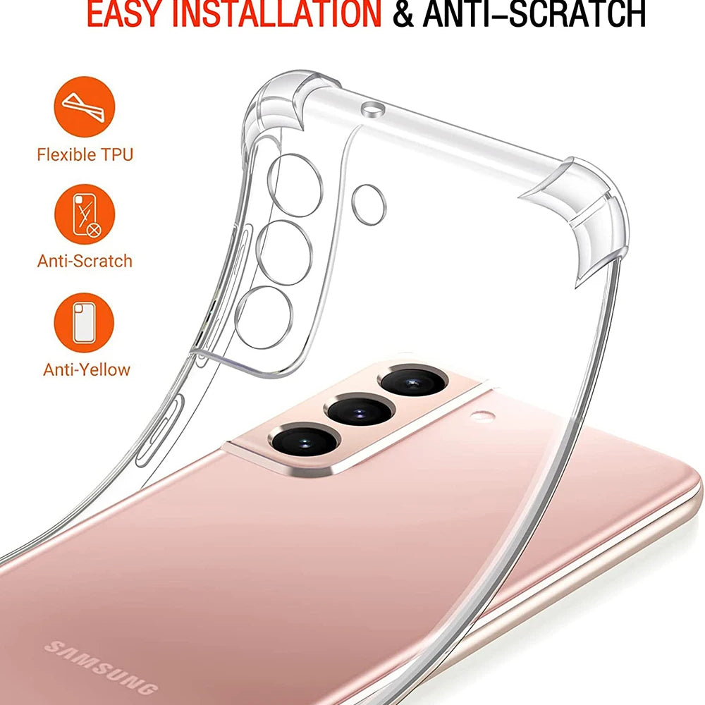 Custodia per Samsung Galaxy S21 FE 5G G990, Techsuit, Shockproof Clear, Trasparente