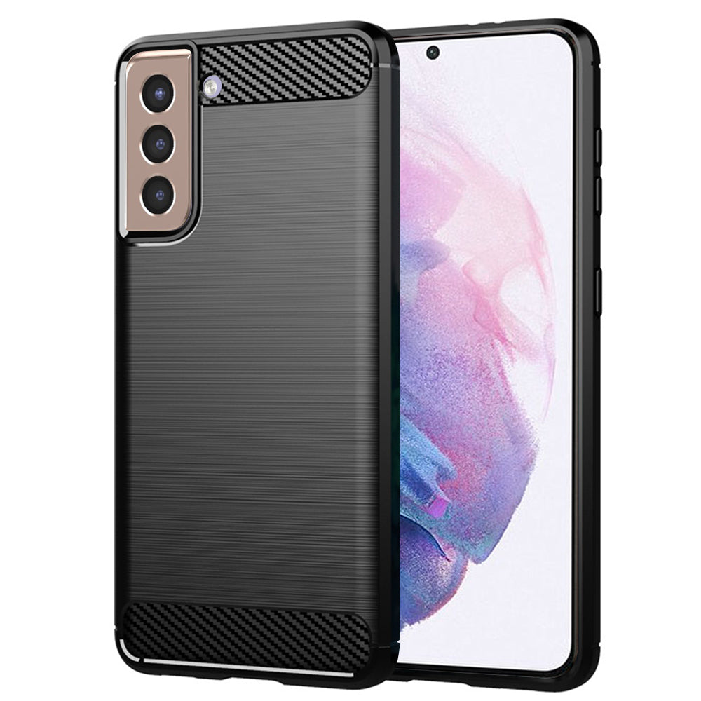 Custodia per Samsung Galaxy S21+ 5G G996, Techsuit, Carbonio, Nera